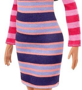Barbie Modelka 147 Sukienka w paski z długimi rękawami GYB02 Ghw61