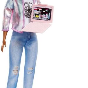 Barbie Producentka muzyczna Lalka Różowe włosy GTN76 GTN78