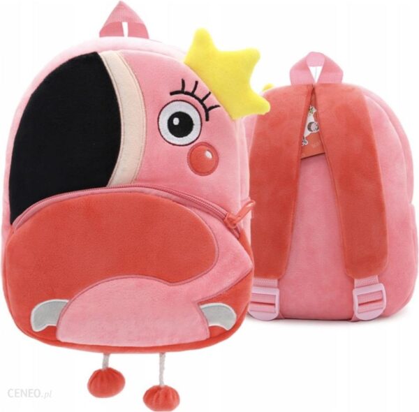 Bb-Shop Pluszowy Plecak Dla Dziewczynki 3D Różowy Ptaszek