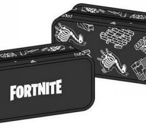 Bigbuy Fun Piórnik Podwójny Fortnite Dark Black Gamer Odblaskowy 10X24X11Cm