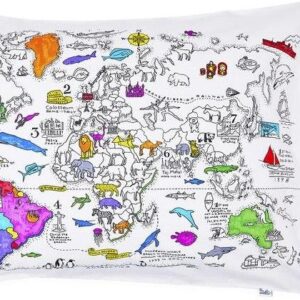 Eat Sleep Doddle Poszewka Na Poduszkę Do Malowania Mapa Świata