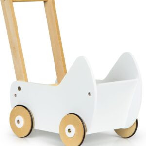 Ecotoys Drewniany wózek dla lalek pchacz chodzik ESCW0173