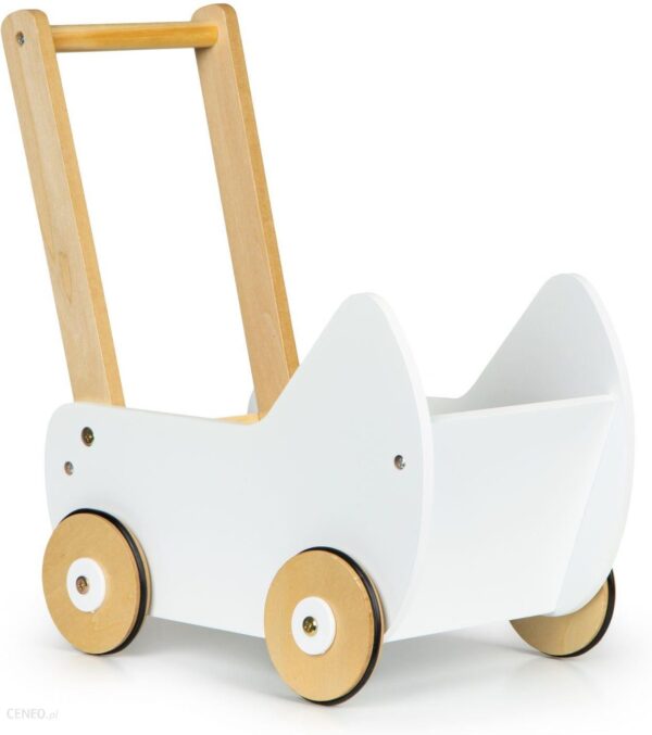 Ecotoys Drewniany wózek dla lalek pchacz chodzik ESCW0173