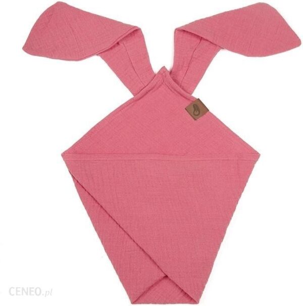 Hi Little One Pieluszka Dou Dou Bunny Gots Cozy Muslin With Ears 2In1 Coral