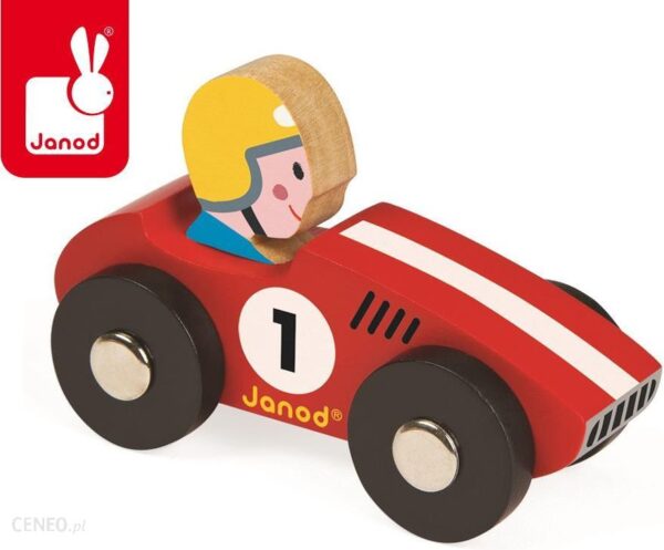 Janod Wyścigówka drewniana Racer - czerwona (J08548_C)
