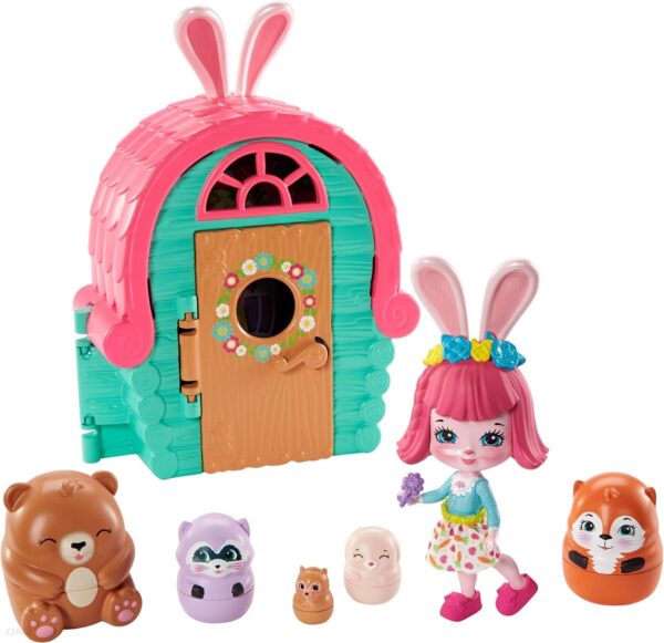 Mattel Enchantimals Chatka Lalka Bree Bunny 5 zwierzątek GTM47