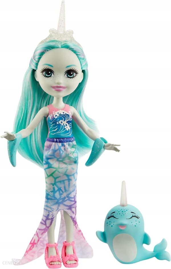 Mattel Enchantimals Lalka i Zwierzątko Naddie Narwhal i Sword GJX41