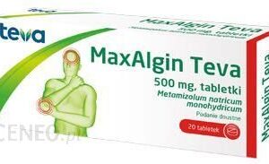 MaxAlgin Teva 500 mg - 20 tabl. Lek przeciwbólowy i przeciwgorączkowy