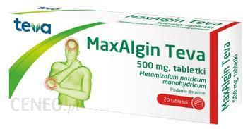 MaxAlgin Teva 500 mg - 20 tabl. Lek przeciwbólowy i przeciwgorączkowy