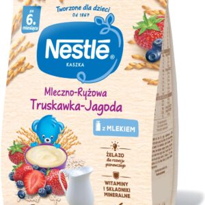 Nestle Kaszka Mleczno-Ryżowa Truskawka Jagoda dla niemowląt po 6 Miesiącu 230g