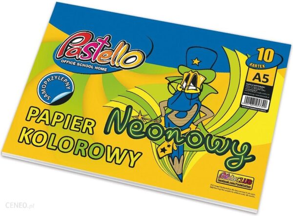 Pastello Papier Kolorowy Neonowy Samoprzylepny A5 10 Kartek