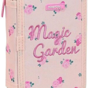Safta Piórnik Potrójny Magic Garden Różowy 28Pcs