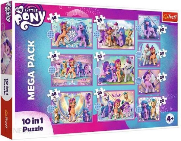 Trefl Puzzle 10W1 Lśniące Kucyki Pony 90389