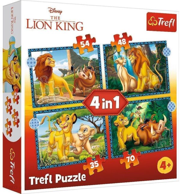 Trefl Puzzle 4W1 Przygody Króla Lwa 34605