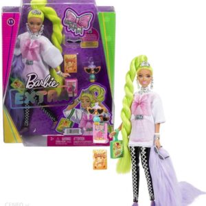 Barbie Extra Lalka Biała tunika/Neonowe zielone włosy HDJ44