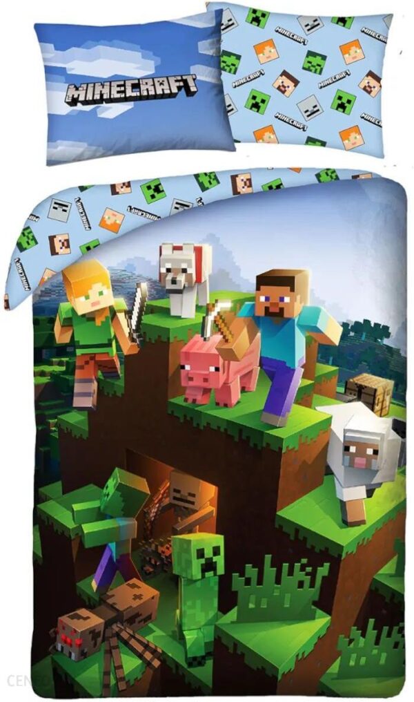 Bawełniana pościel dziecięca Minecraft 140 x 200 cm+70 x 90 cm