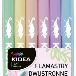 Flamastry Dwustronne Pastelowe Brush 6 Kolorów
