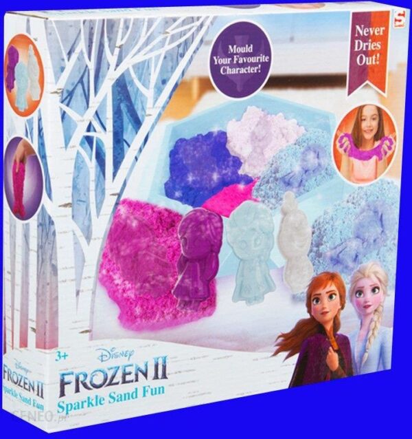 Frozen Zestaw Piasek Kinetyczny Z Brokatem i Foremki Elsa Anna i Olaf