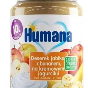 Humana 100% Organic Jabłko Z Bananem W Kremowym Jogurciku 190g