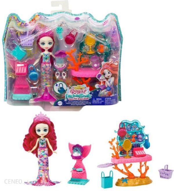 Mattel Enchantimals Sklepik Podwodne skarby + Lalka Milagra Mermaid Syrena Zestaw GJX35 HCF71